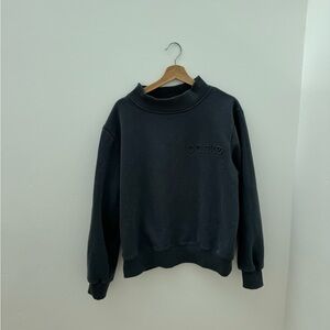 Parke dark Grey/Teal Mockneck in size M